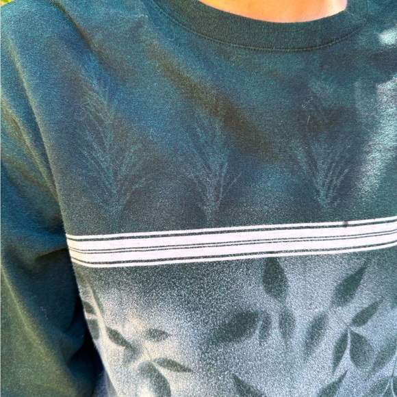 Fabric Spray Paint Design Apparel | "Fig Shadow" Green Longsleeve Tee - Picture 5 of 7